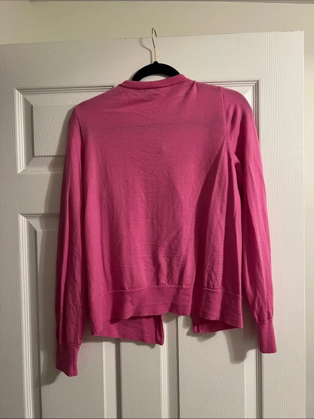 J. Crew Bright Pink Crewneck Cardigan